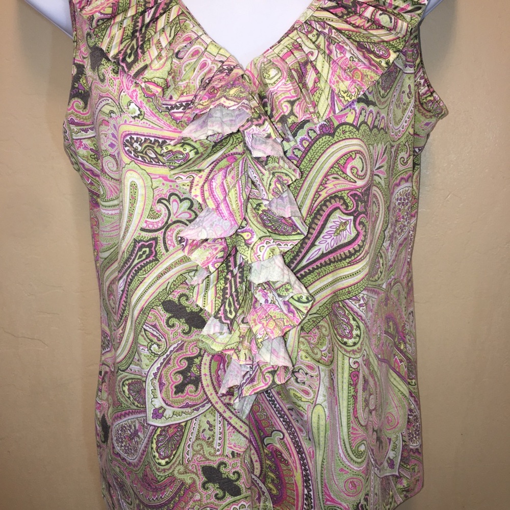 Talbots ruffle front blouse - Picture 2 of 5